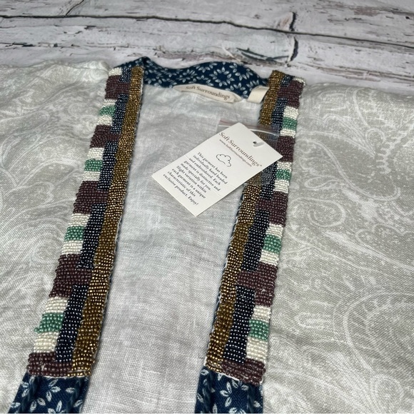 Soft Surroundings Open Front Beaded Kimono Jacket Size S/M - Picture 6 of 11